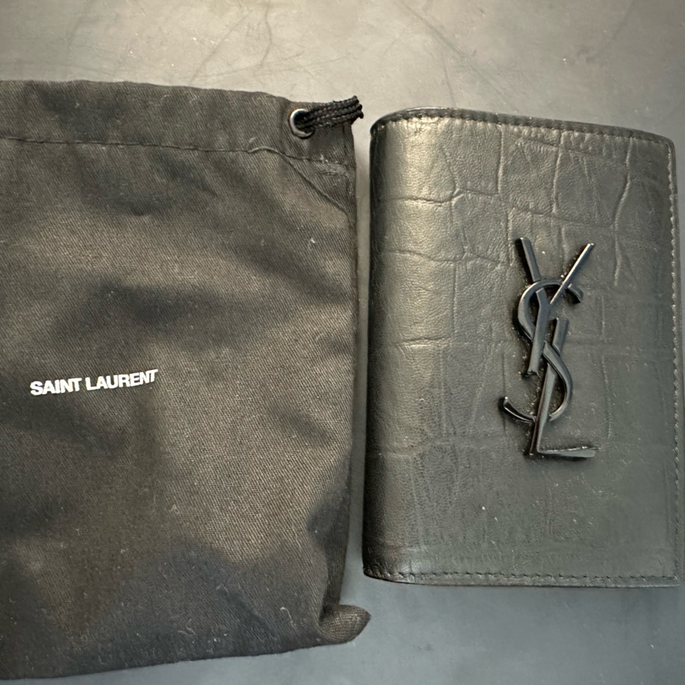 YSL Wallet croc embossed